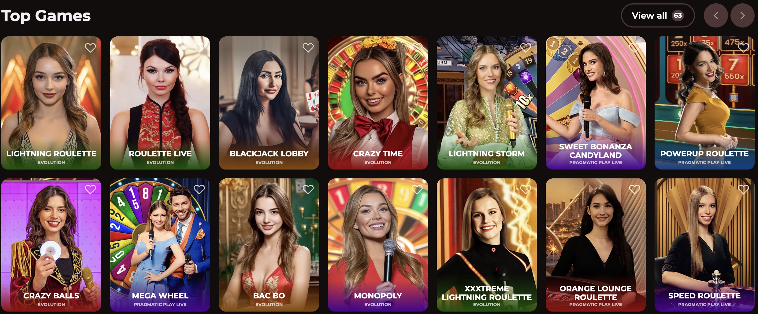 Live Casino Games Vinci spin